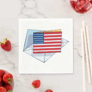 USA-Flag auf Karte Serviette