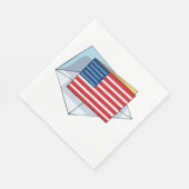 USA-Flag auf Karte Serviette (Ecke)
