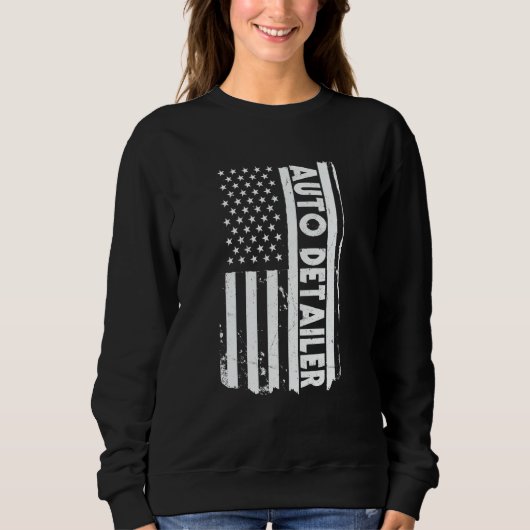 USA Flag Auto Detailer Apparel Car Polish America Sweatshirt (Vorderseite)