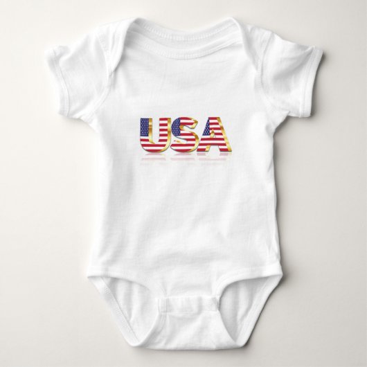 USA Flag Baby Bodysuit oder T - Shirt (Vorderseite)