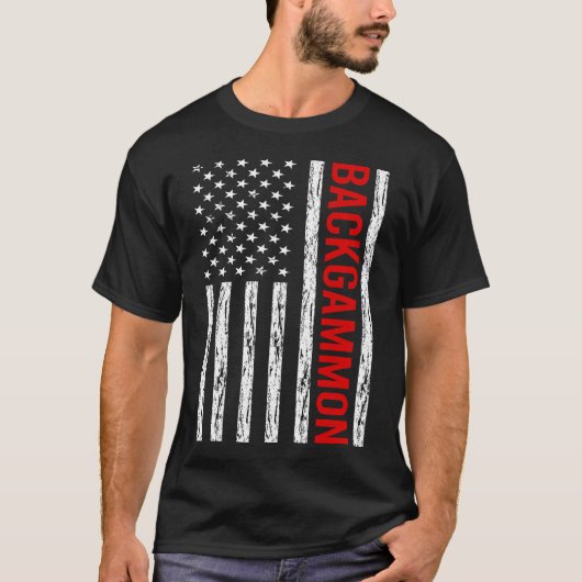 USA Flag Backgammon T-Shirt (Vorderseite)