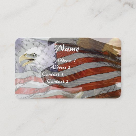 USA Flag Bald Eagle Bird Patriot Business Cards Visitenkarte (Vorderseite)
