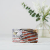 USA Flag Bald Eagle Bird Patriot Business Cards Visitenkarte (Stehend Vorderseite)