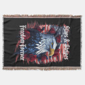 USA Flag Bald Eagle & Rose Sterne & Streifen Decke (Vorderseite)