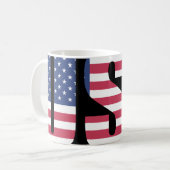 USA Flag Barcode Graphic Mug - Bold Social Comment Kaffeetasse (Vorderseite Links)