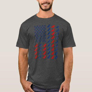 USA Flag Basset Hound Lover Funny Amerikanische Un T-Shirt