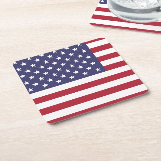 USA FLAG Beer mat, Rechteckiger Pappuntersetzer (angewinkelt)