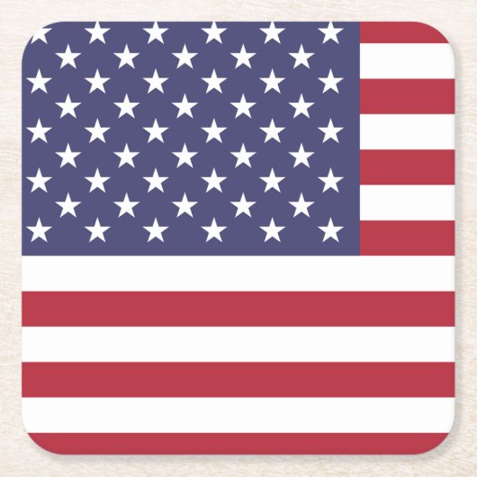 USA FLAG Beer mat, Rechteckiger Pappuntersetzer (Vorderseite)