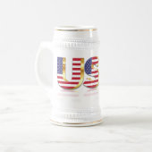 USA Flag Beer Stein Bierglas (Vorderseite Links)