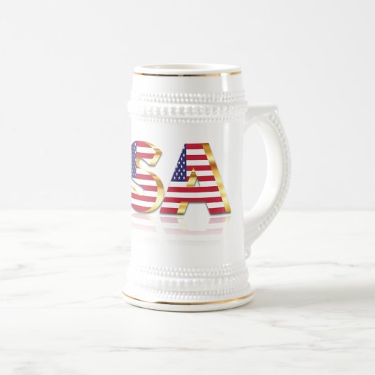 USA Flag Beer Stein Bierglas (VorderseiteRechts)
