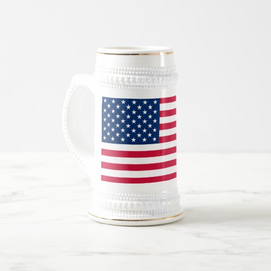 USA Flag Beer Stein USA Bierglas (Vorderseite Links)