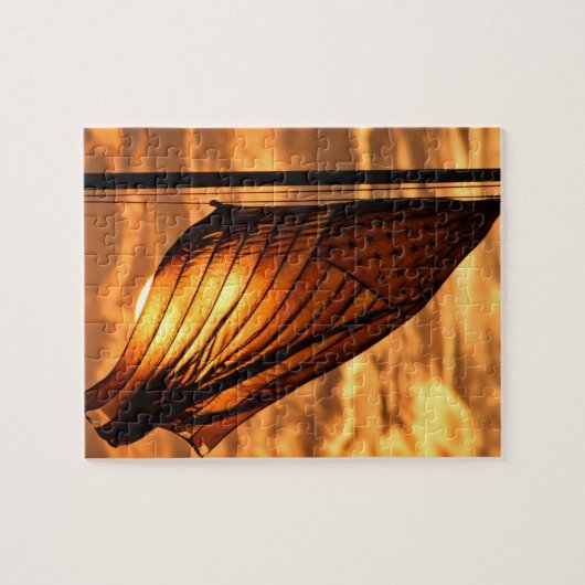 USA Flag bei Sunset - 8x10 - 110 Stk. Jigsaw Puzzl Puzzle (Horizontal)