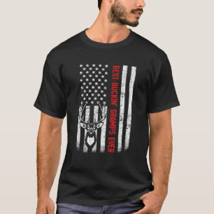 USA Flag Best Buckin' Gramps Ever Deer Jagd Fett T-Shirt