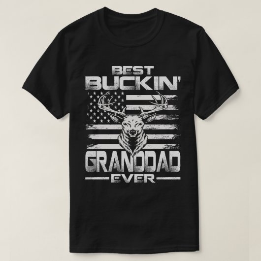 USA Flag Best Buckin' Granddad Ever Dever Junting T-Shirt (Design vorne)