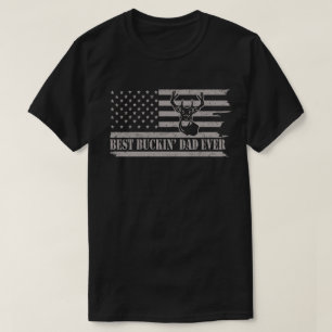 USA Flag Best Buckin Vater Ever Jagd Väter Tag T-Shirt