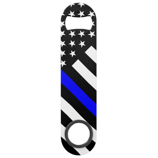 USA Flag Black and White Thin Blue Line Speedflaschenöffner (Rückseite)