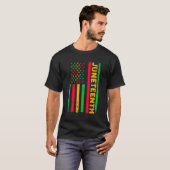 USA Flag Black History Day Afro America T-Shirt (Vorne ganz)