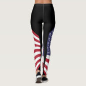 USA Flag Black Leggings (Rückseite)