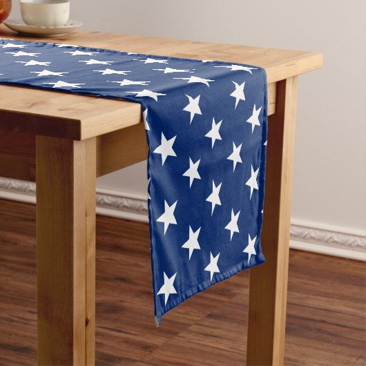 USA Flag Blue White Stars Cotton Table Runner Kurzer Tischläufer (Beispiel)