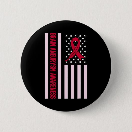USA Flag Brain Aneurysm Awareness Month Supporter Button (Vorderseite)