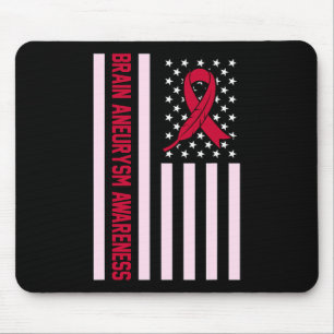 USA Flag Brain Aneurysm Awareness Month Supporter Mousepad