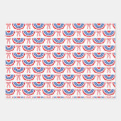 USA Flag Bunting and Bows American Summer Geschenkpapier Set (Vorderseite 3)