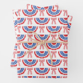 USA Flag Bunting and Bows American Summer Geschenkpapier Set (Beispiel)