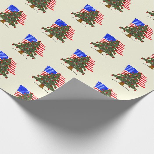 USA Flag Camouflage Weihnachten Geschenkpapier (Ecke)