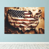 USA Flag Canvas Druckbild Leinwanddruck (Insitu (Holzboden))