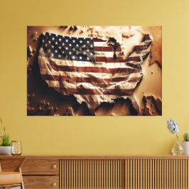 USA Flag Canvas Druckbild Leinwanddruck