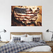 USA Flag Canvas Druckbild Leinwanddruck (Insitu (Schlafzimmer))