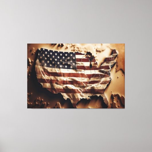 USA Flag Canvas Druckbild Leinwanddruck (Vorderseite)
