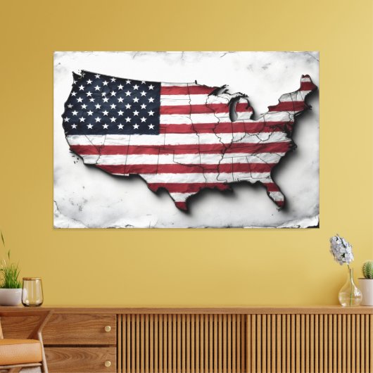 USA Flag Canvas Druckbild Leinwanddruck (Insitu (Wohnzimmer))
