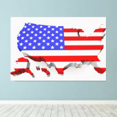 USA Flag Canvas Druckbild Leinwanddruck (Insitu (Holzboden))