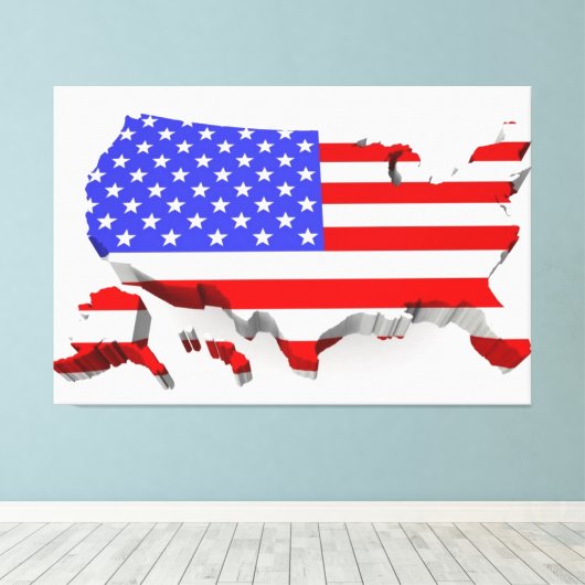 USA Flag Canvas Druckbild Leinwanddruck (Insitu (Holzboden))