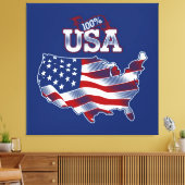 USA Flag Canvas Druckbild Leinwanddruck (Insitu (Wohnzimmer))