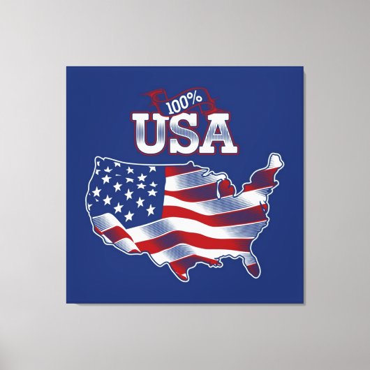 USA Flag Canvas Druckbild Leinwanddruck (Vorderseite)