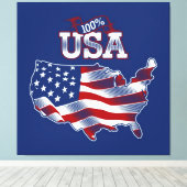 USA Flag Canvas Druckbild Leinwanddruck (Insitu (Holzboden))