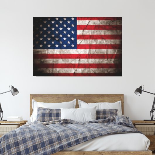 USA Flag Canvas Druckbild Leinwanddruck (Insitu (Schlafzimmer))