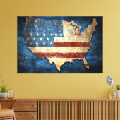 USA Flag Canvas Druckbild Leinwanddruck (Insitu (Wohnzimmer))