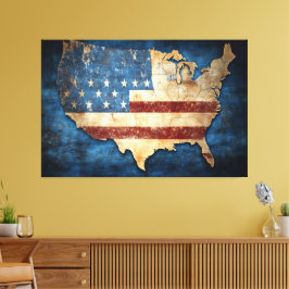 USA Flag Canvas Druckbild Leinwanddruck