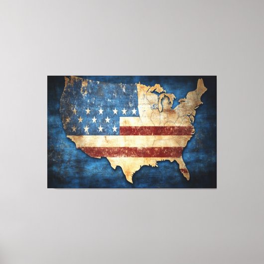 USA Flag Canvas Druckbild Leinwanddruck (Vorderseite)