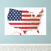 USA Flag Canvas Druckbild Leinwanddruck (Insitu (Holzboden))