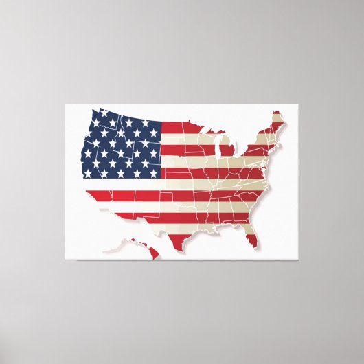 USA Flag Canvas Druckbild Leinwanddruck (Vorderseite)