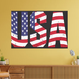 USA Flag Canvas Druckbild Leinwanddruck