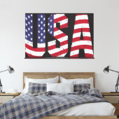 USA Flag Canvas Druckbild Leinwanddruck (Insitu (Schlafzimmer))