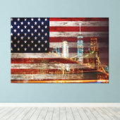 USA Flag Canvas Druckbild Leinwanddruck (Insitu (Holzboden))