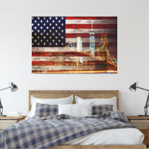 USA Flag Canvas Druckbild