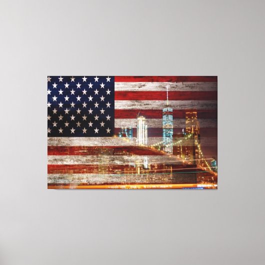 USA Flag Canvas Druckbild Leinwanddruck (Vorderseite)
