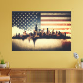 USA Flag Canvas Druckbild Leinwanddruck (Insitu (Wohnzimmer))